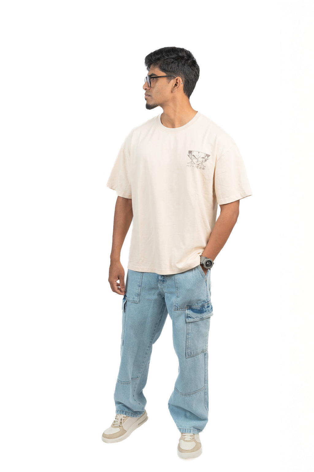 EGO Prince –  Bone Premium Oversized Tee